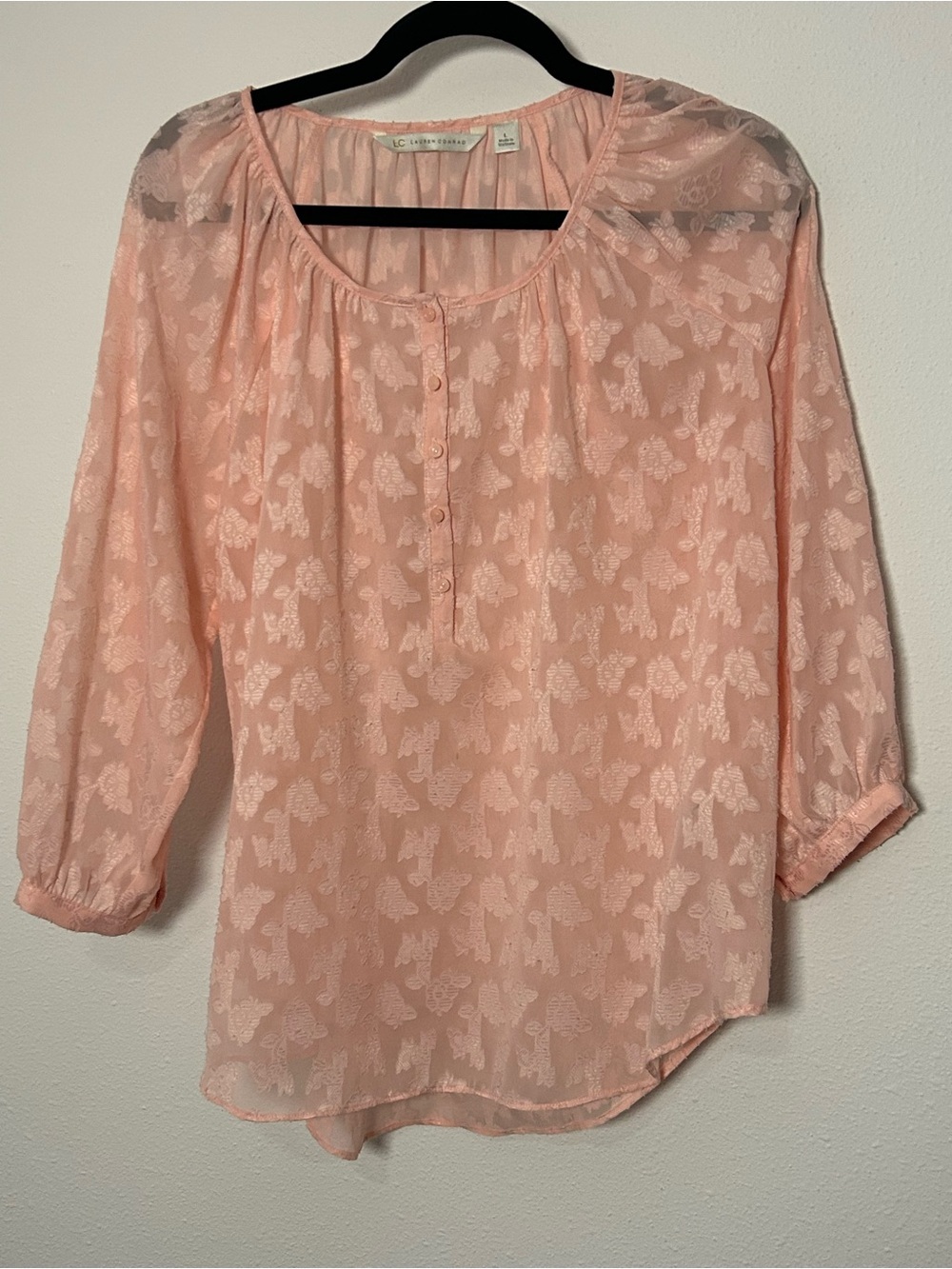 LC Lauren Conrad Sheer Floral Blouse